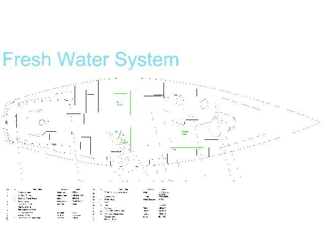 Slide: The Image of Diagram of 1971 Little Harbor sailboat's fresh water system layout. - 6