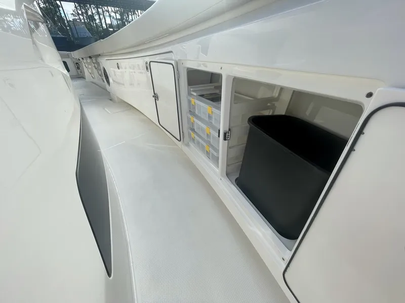 Slide: The Image of 2023 Solace 41 CS boat storage compartments and deck view. - 36