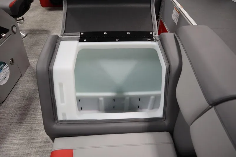 Slide: The Image of 2023 Trifecta 23SB2 SS 3.0 boat storage compartment with open lid. - 19