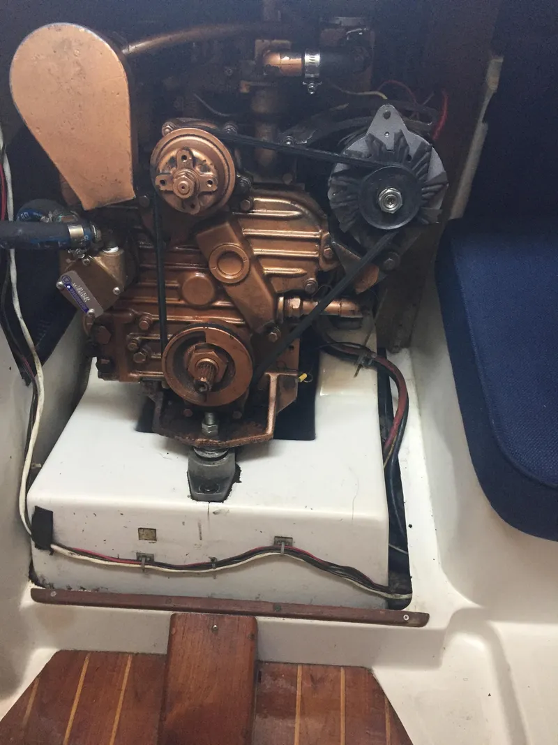 Slide: The Image of Engine compartment of a 1980 Tartan 33 sailboat. - 23