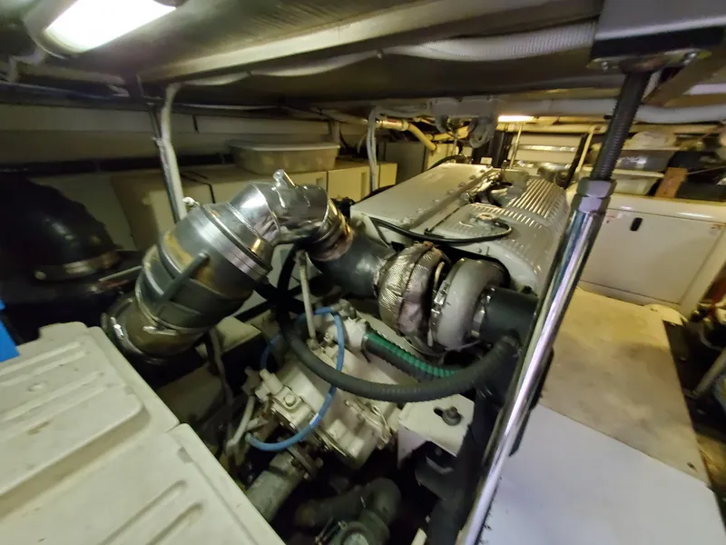 Slide: The Image of Engine room of a 2003 Carver 570 Voyager Pilothouse yacht. - 26