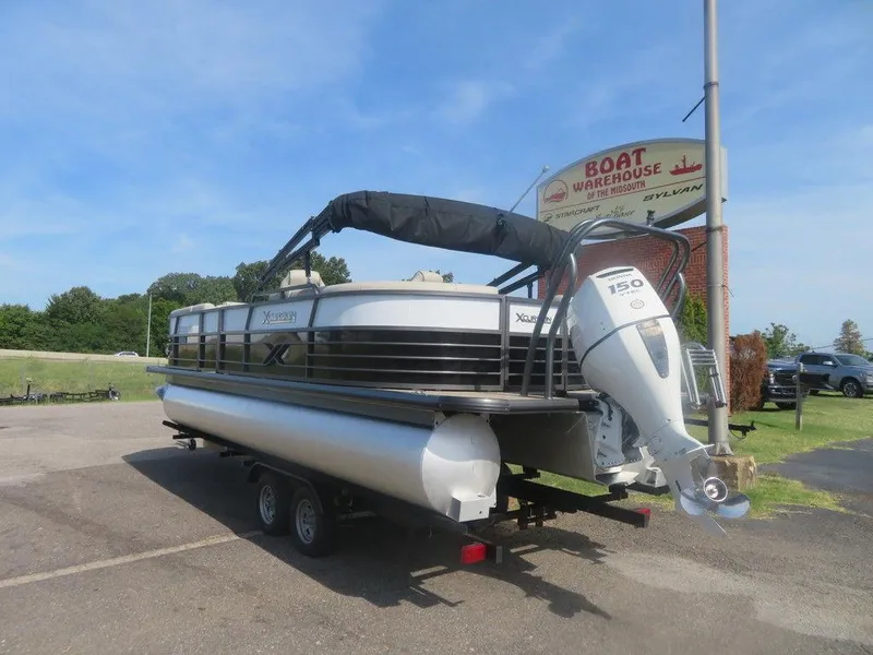 Slide: The Image of 2020 Xcursion 245 Sport Toon pontoon boat on trailer at Boat Warehouse. - 20