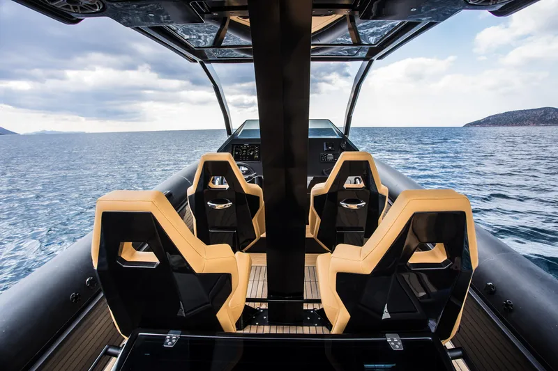 Slide: The Image of Interior view of 2024 Skipper-BSK 38NC boat with luxurious seating. - 32