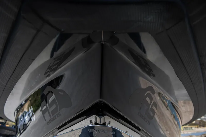 Slide: The Image of Close-up of the sleek bow of a 2024 Skipper-BSK 38NC boat. - 18