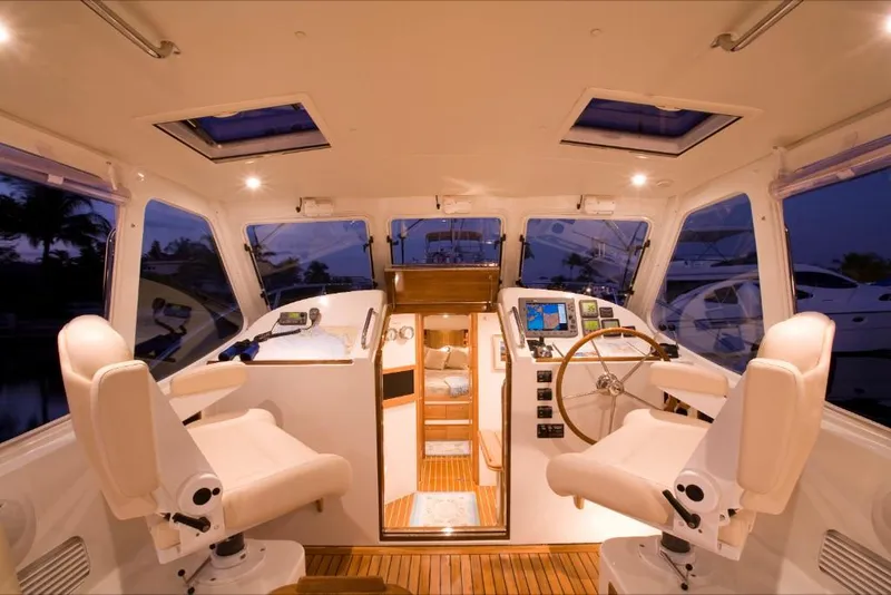 Slide: The Image of Interior of 2023 MJM 40z yacht with helm station and seating. - 18