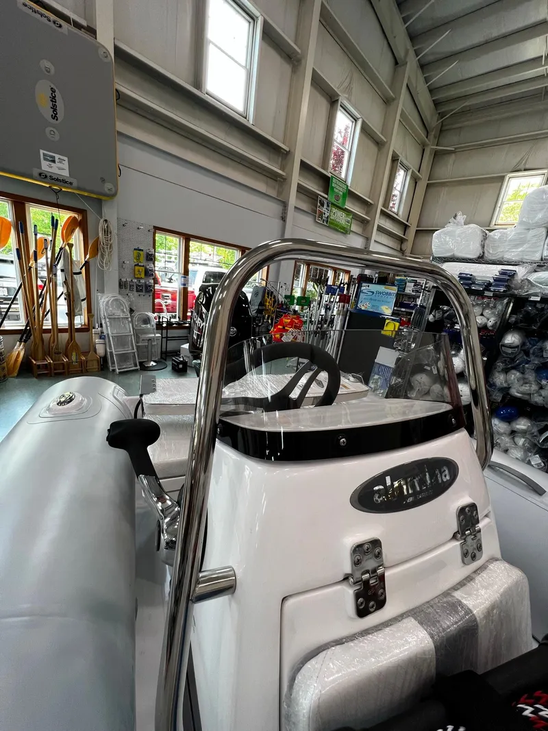 Slide: The Image of 2023 AB Inflatables Alumina 16 ALX boat interior in showroom. - 7