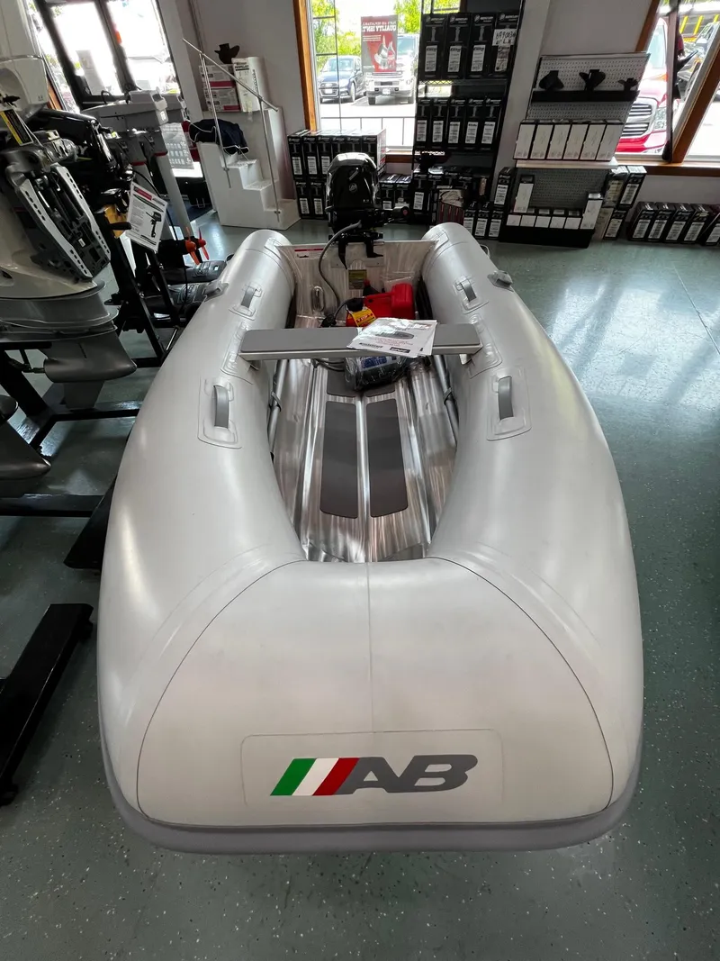 Slide: The Image of 2023 AB Inflatables Lammina 9 UL inflatable boat on display in showroom. - 5