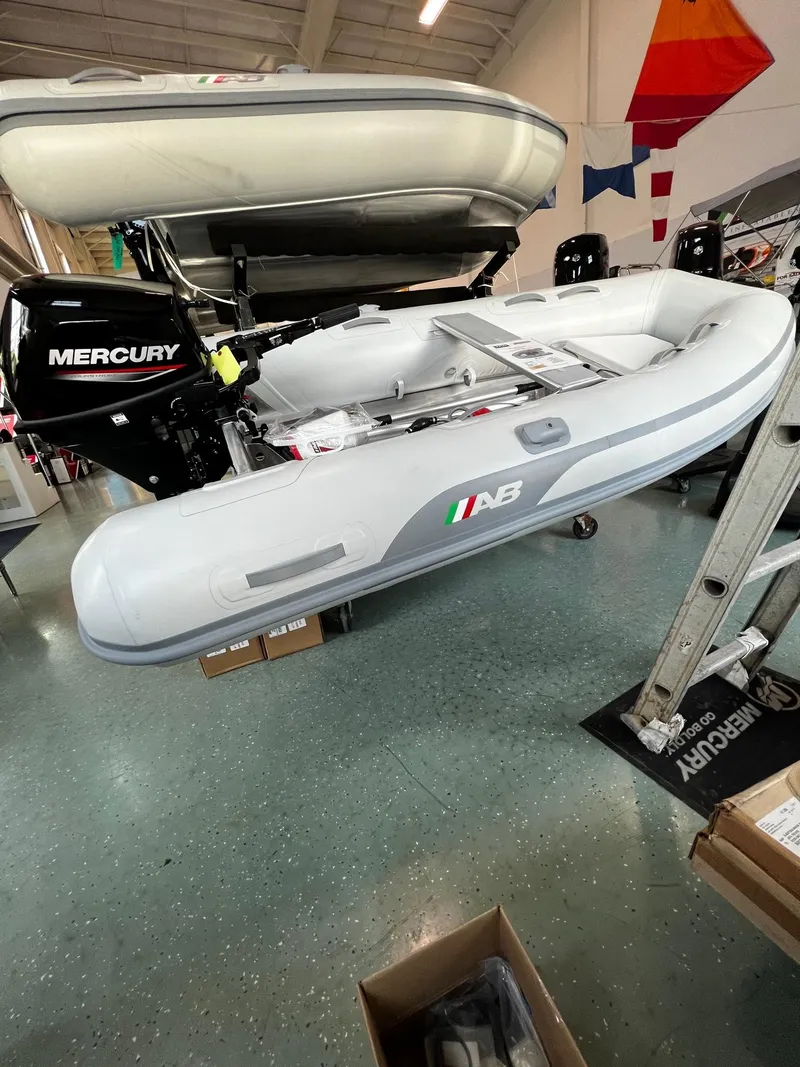 Slide: The Image of 2023 AB Inflatables Lammina 9 AL boat with Mercury outboard motor. - 1
