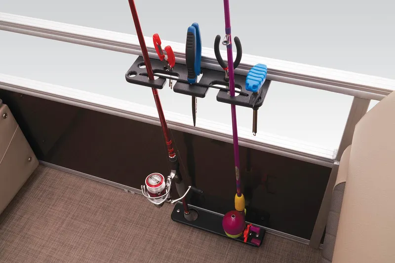 Slide: The Image of Fishing rod and tool holder on 2023 Sun Tracker SportFish 22 DLX pontoon boat. - 34