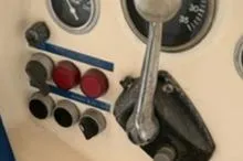 Slide: The Image of Control panel of a 1981 Nautor Swan 371 Sloop with gauges and switches. - 35