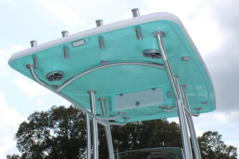 Slide: The Image of 2022 ALK2 Powerboats 25 CRX T-top with speakers and rod holders. - 8