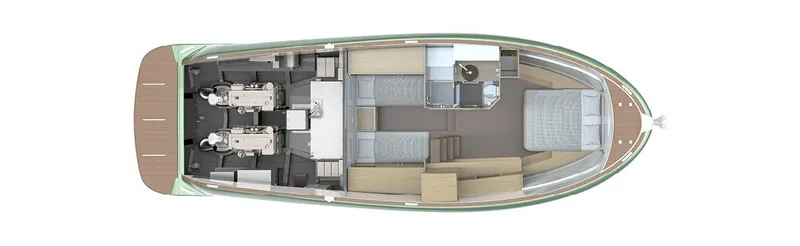 Slide: The Image of Top view layout of 2025 Solaris Power 44 Open yacht interior. - 20