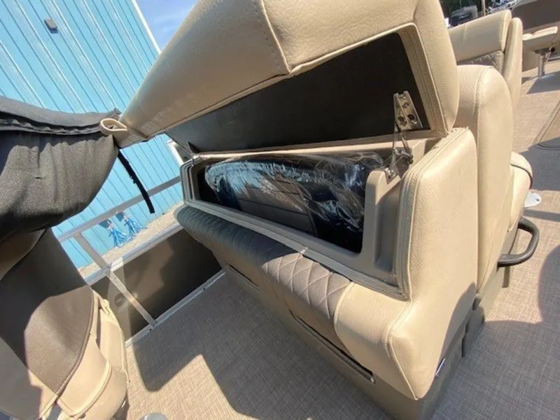 Slide: The Image of 2022 Sun Tracker FB 22 XP3 boat interior storage compartment. - 8