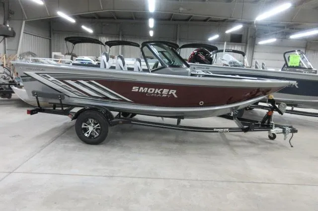 Slide: The Image of 2023 Smoker Craft Pro Angler 172 fishing boat in showroom. - 9