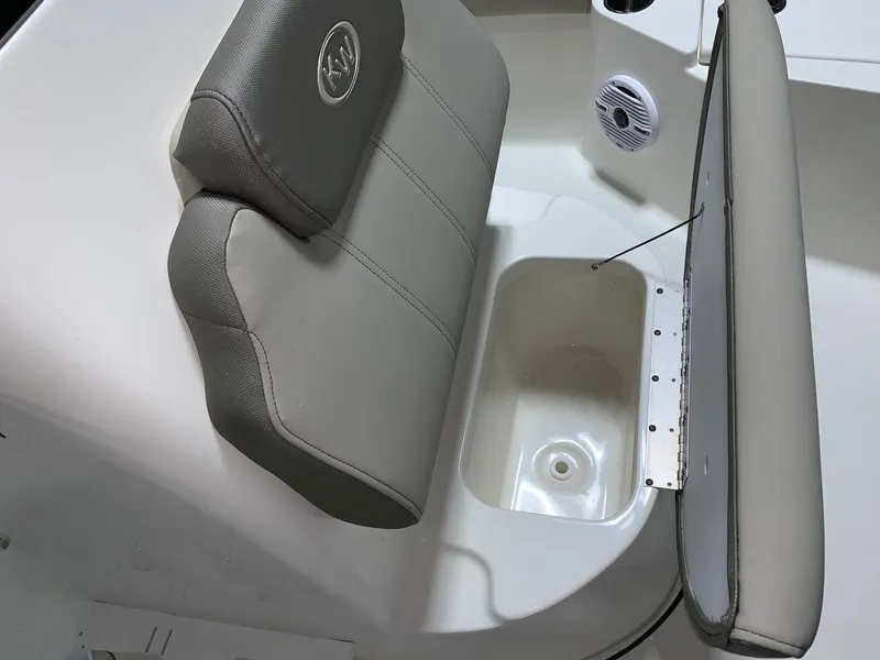 Slide: The Image of 2024 Key West 210 Bay Reef boat seat with storage compartment. - 10