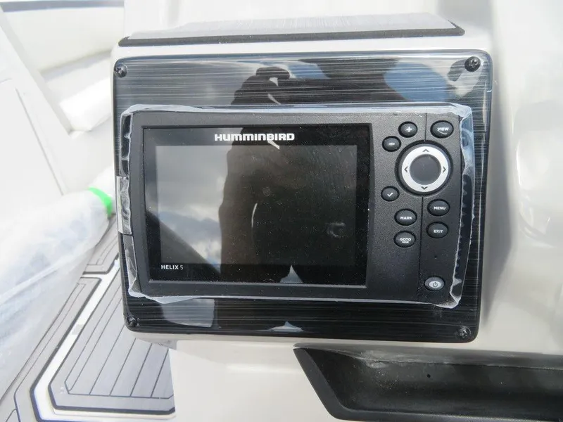 Slide: The Image of 2023 Starcraft SVX OB 231 OB boat with Humminbird Helix 5 fishfinder. - 12
