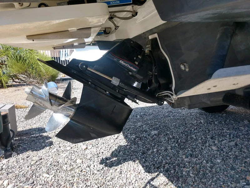 Slide: The Image of Close-up of 2018 Sea Ray SLX 280 boat propeller and stern drive. - 9