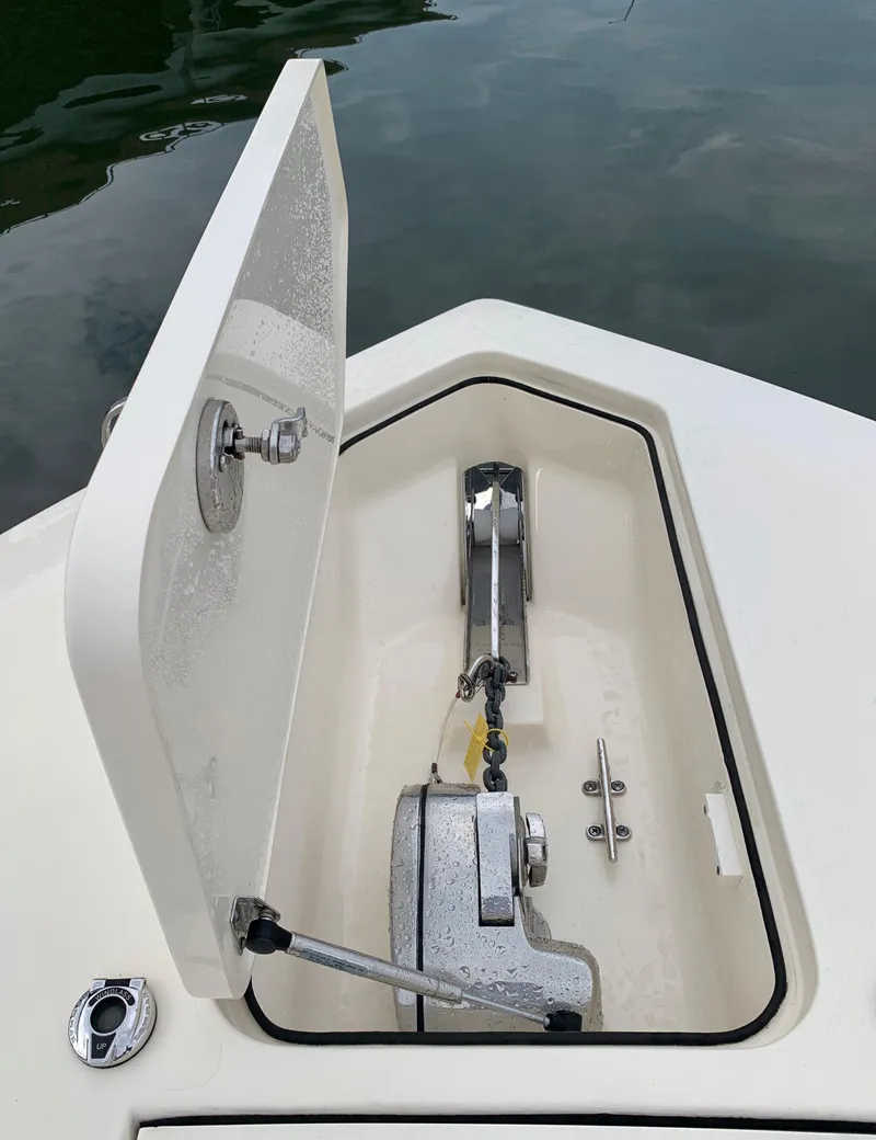Slide: The Image of 2016 Scout 255 LXF anchor locker with windlass system. - 25