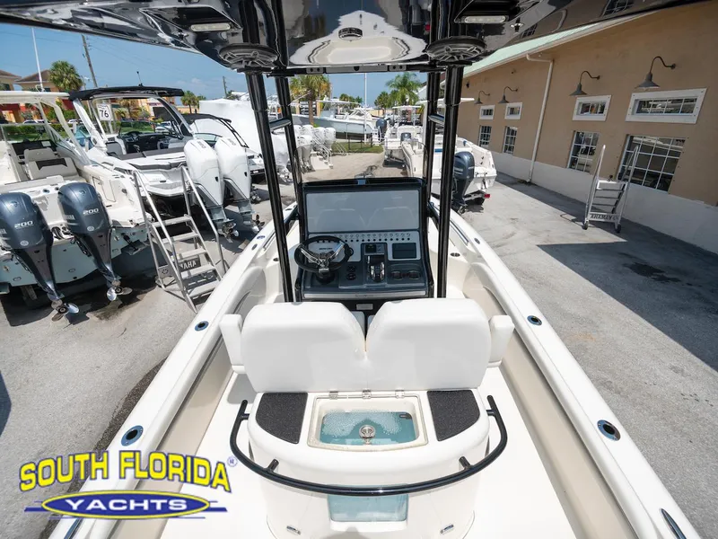 Slide: The Image of 2023 ShearWater 260 Carolina boat at South Florida Yachts dealership. - 10