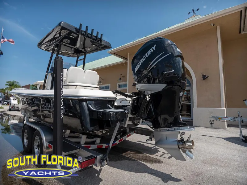 Slide: The Image of 2023 ShearWater 260 Carolina boat with Mercury engine at South Florida Yachts dealership. - 6