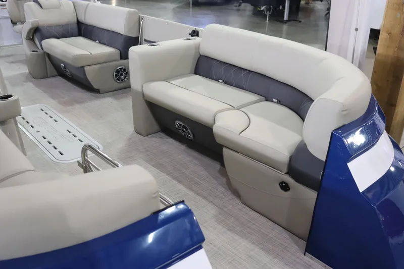 Slide: The Image of 2023 Silver Wave 2210 SW5 RLP boat interior with luxurious seating and modern design. - 6