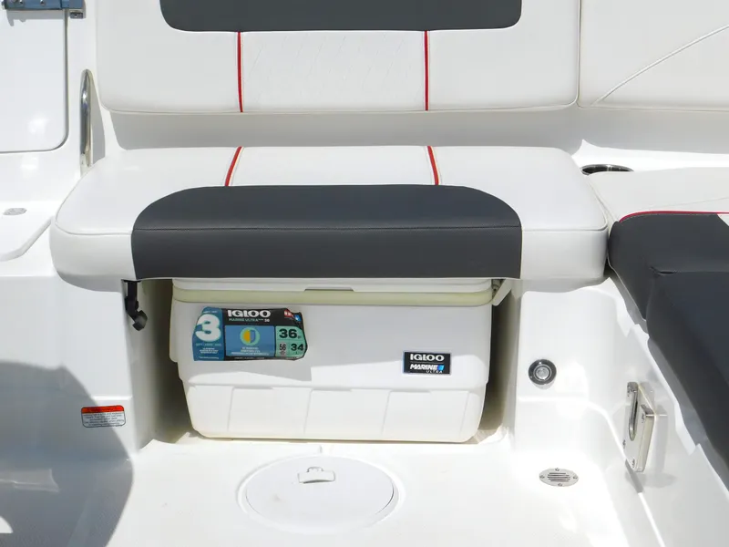 Slide: The Image of Tahoe 1950 boat seat with built-in Igloo cooler, 2023 model. - 34