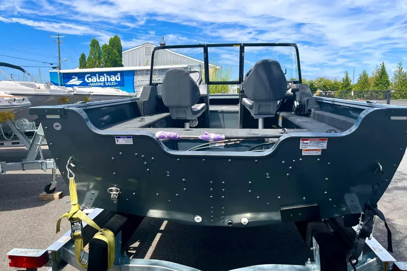 Slide: The Image of 2023 Starcraft Storm 166 DC boat on trailer at Galahad Marine Sales. - 2