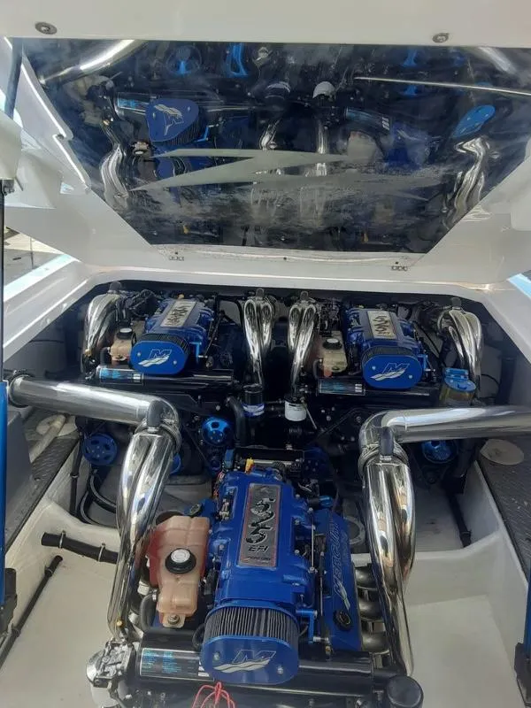 Slide: The Image of 2006 Donzi 43 ZR engine compartment with high-performance engines. - 22