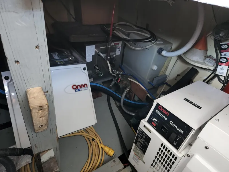 Slide: The Image of Engine room of 1980 Tuna Rose Brothers boat with Onan Marine Genset. - 28