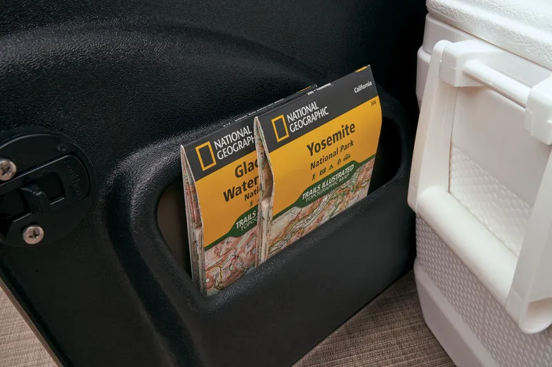 Slide: The Image of National Geographic maps in storage pocket on 2023 Sun Tracker Party Barge 22 RF DLX. - 34