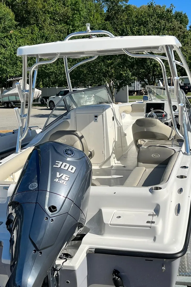 Slide: The Image of 2024 Key West 239 DFS boat with Yamaha 300 V6 engine. - 14
