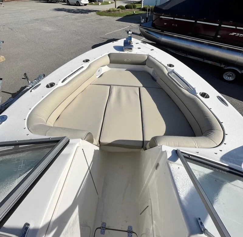 Slide: The Image of 2024 Key West 239 DFS boat with spacious bow seating area. - 7