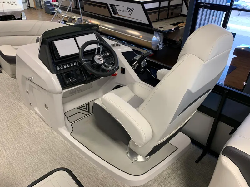 Slide: The Image of 2023 Viaggio Diamante 21U boat captain's chair and control console. - 7