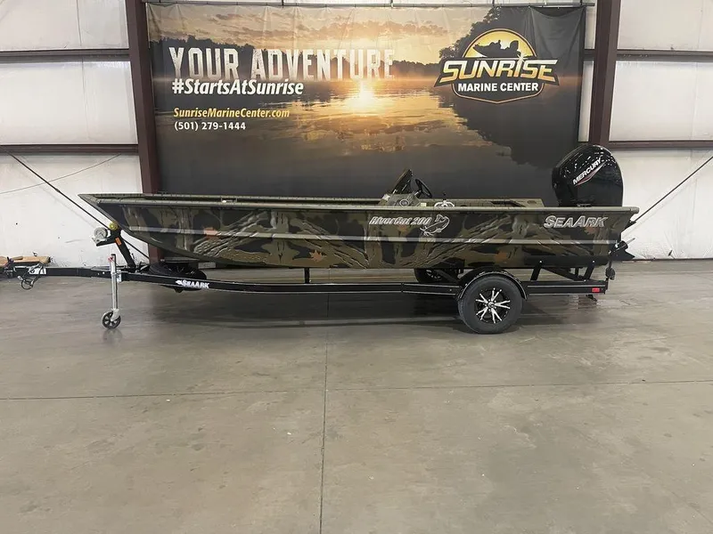 Slide: The Image of 2023 SeaArk RiverCat 200 Side Console boat at Sunrise Marine Center. - 0