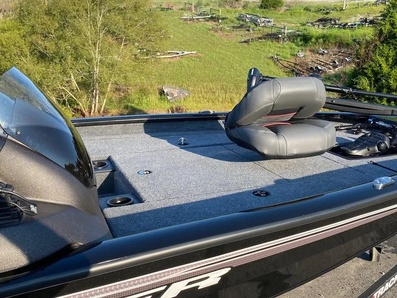 Slide: The Image of 2023 Tracker Pro Team 175 TF® fishing boat with seating and deck view. - 9