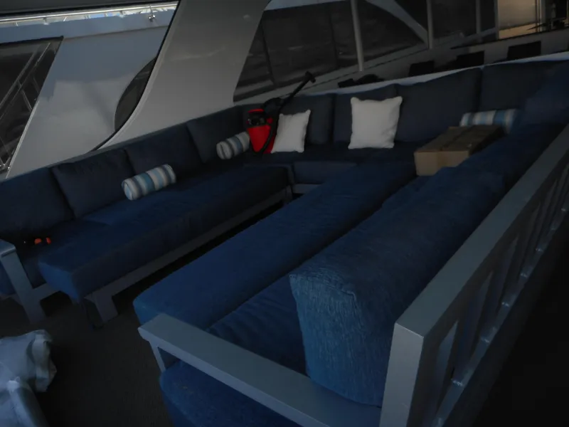 Slide: The Image of Spacious blue seating area on Adonia Pace Share #8 yacht, 2021 model. - 31