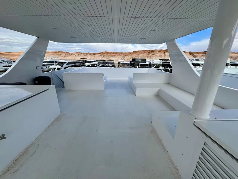 Slide: The Image of Spacious deck of 2021 Adonia Pace Trip #7 yacht, featuring modern seating and scenic views. - 43