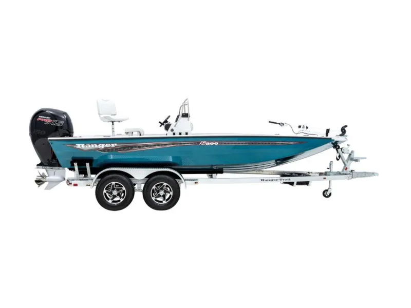 The Image of 2023 Ranger RB200 boat on trailer, side view. - 1