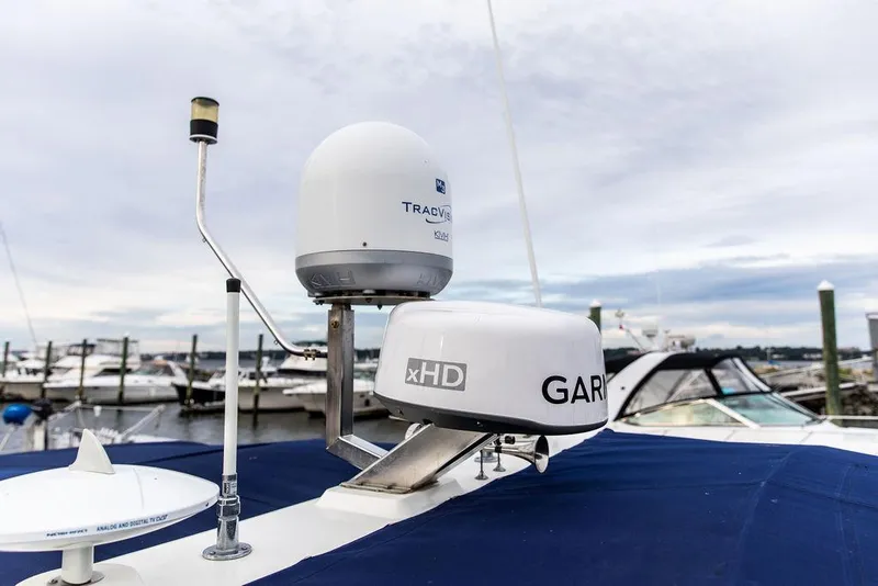 Slide: The Image of Close-up of navigation equipment on a 1999 Sunseeker Camargue yacht with $250k in upgrades. - 11