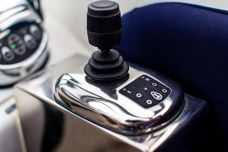 Slide: The Image of Close-up of joystick control on 1999 Sunseeker Camargue yacht with $250k in upgrades. - 33