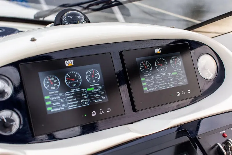 Slide: The Image of Dual CAT engine monitors on Sunseeker Camargue 1999 yacht with $250k in upgrades. - 37