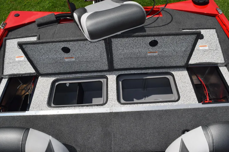 Slide: The Image of 2022 Polar Kraft Bass TX 195 Pro boat storage compartments and seating. - 20