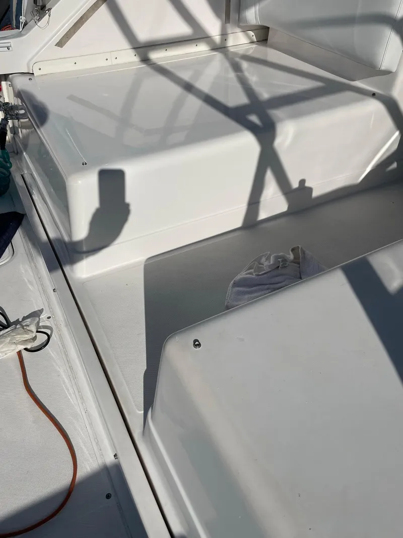 Slide: The Image of 1995 Blackfin 29-2 Combi boat deck with shadows and equipment. - 15