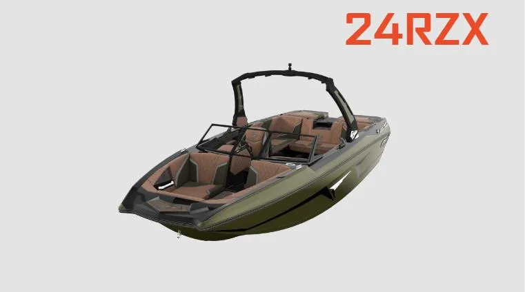 Slide: The Image of 2023 Tigé 24 RZX boat with sleek design and modern features. - 6