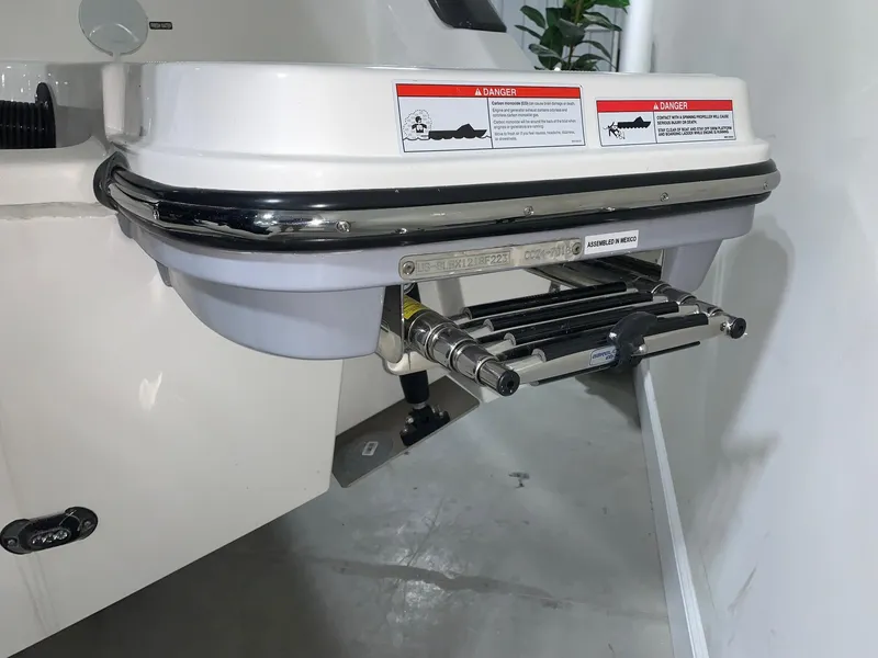 Slide: The Image of 2024 Bayliner Trophy 24 CC swim platform with retractable ladder. - 5