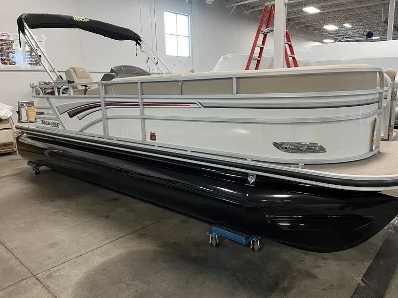 The Image of 2023 Ranger Reata 223C pontoon boat in showroom. - 0