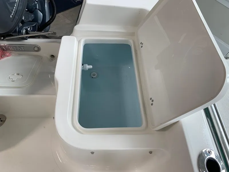 Slide: The Image of 2024 Key West 1720 Sportsman boat livewell with open lid. - 10