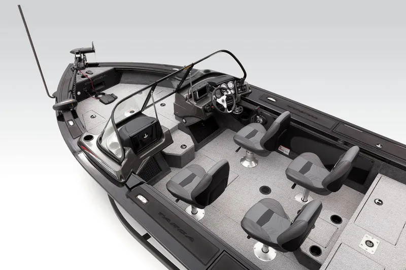 Slide: The Image of 2023 Tracker Targa V-19 WT fishing boat interior with seating and control console. - 10