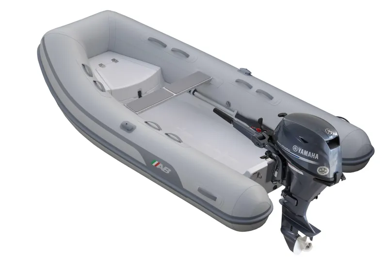 Slide: The Image of 2024 AB Inflatables 10 VS boat with Yamaha outboard motor. - 0
