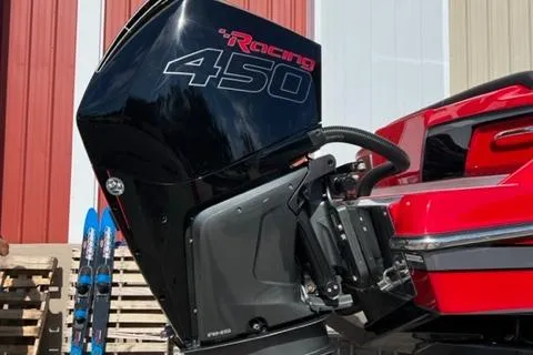 Slide: The Image of 2022 Nor-Tech 390 Sport Center Console with Mercury Racing 450 outboard engine. - 4